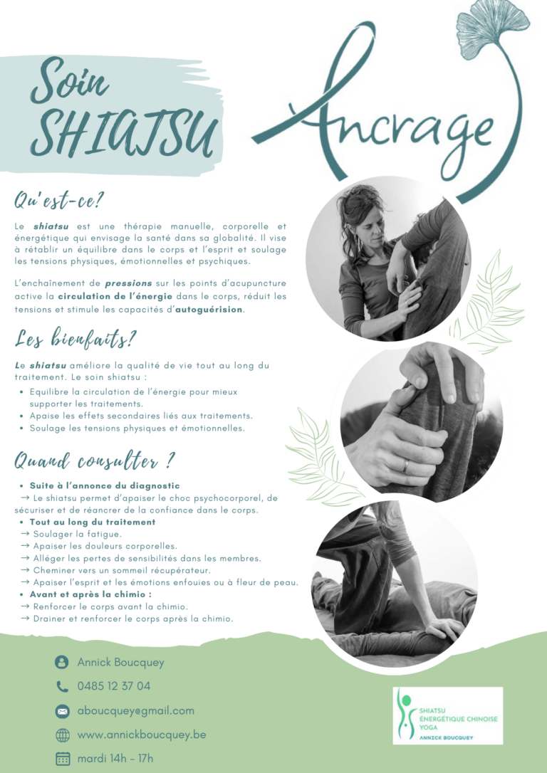 Informations sur le soin Shiatsu.